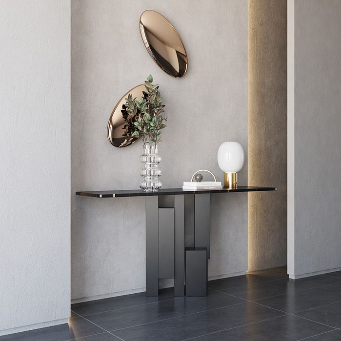 Stone Modern Console Table 1 Shelf 13.78" Wide Accent Table for Hall