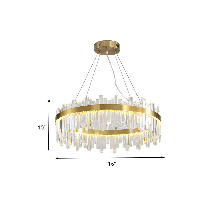 CRIMPO CHURCHIO GOLD APPILE LIGUATA POSTMOdern Crystal Block 19,5 "/23,5" /31,5 "Lampada LEDELIER LED LED