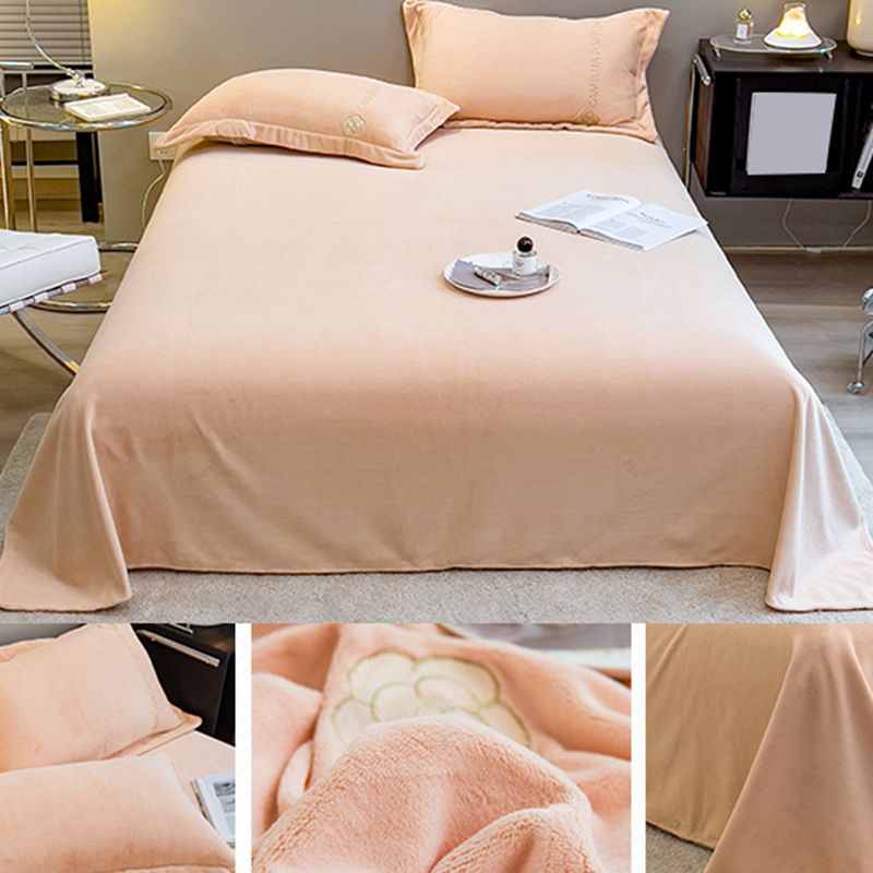 Solid Color Bed Sheet Set Breathable Polyester Bed Sheet Set