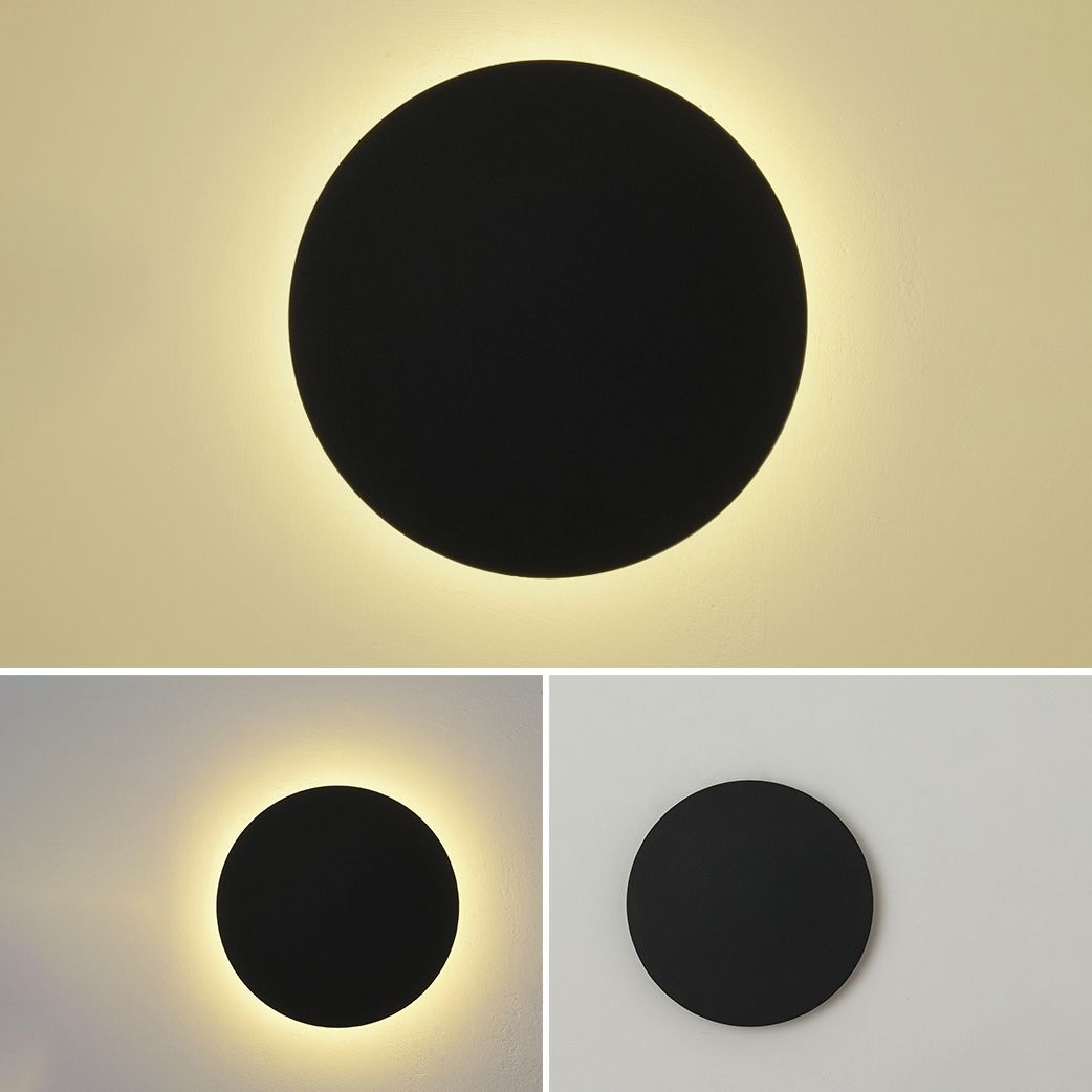 Round Shape Wall Light Modern Style Metal 1-Light Wall Mount Light