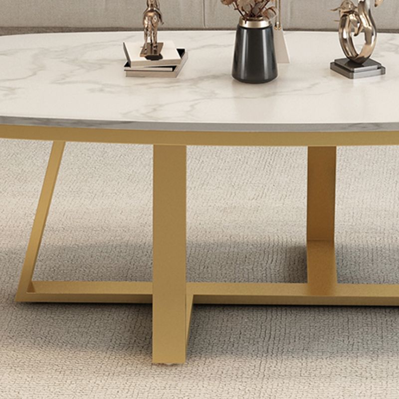 Frame Stone Top Cocktail Table Glam 1 Single Coffee Table - 17.72" H