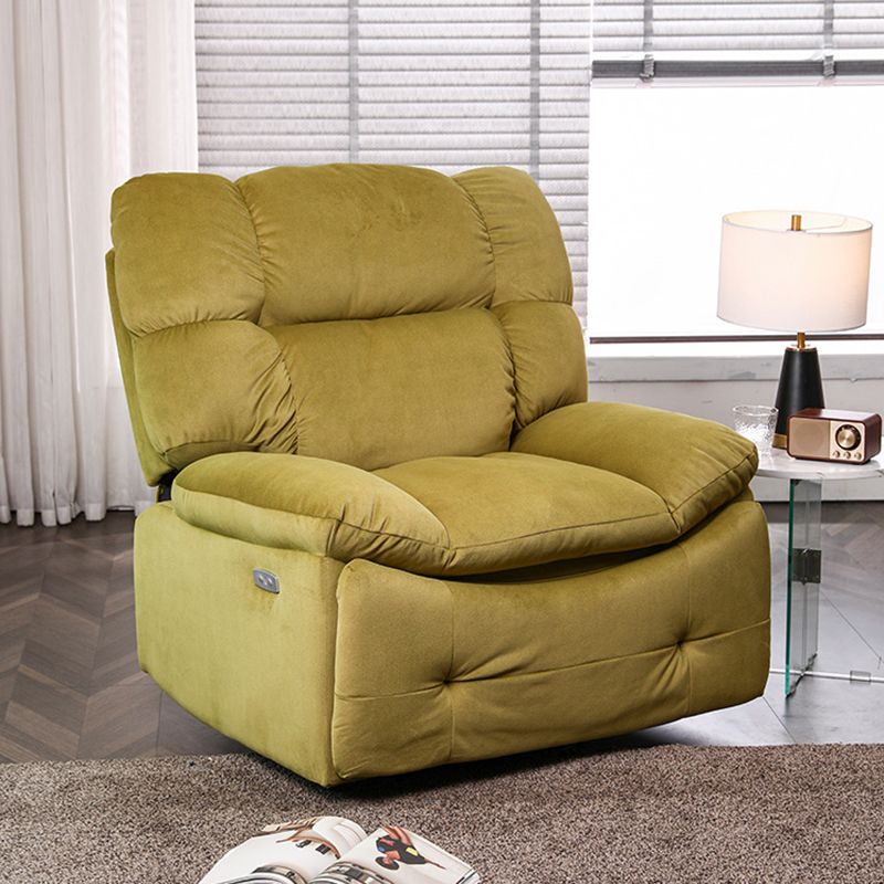 Contemporary Fabric Recliner Tufted Standard Recliner with Adjustable Headrest