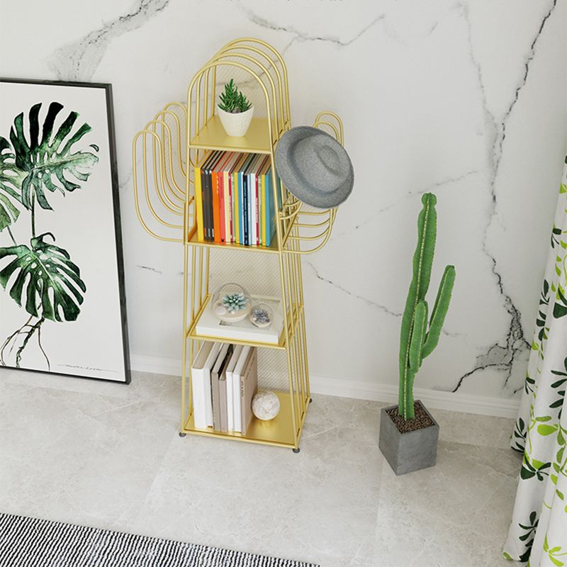 Metal Closed Back Bookshelf Modern Standard Bookcase with Shelves