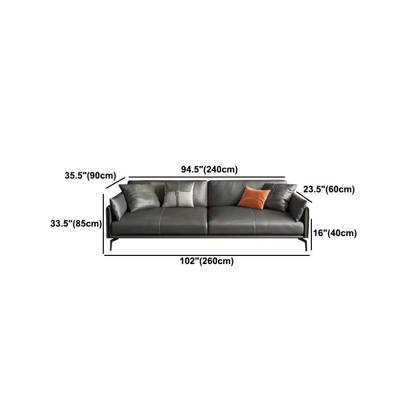 Faux /Genuine Leather Stain Resistant Contemporary Sofa Couch in Black