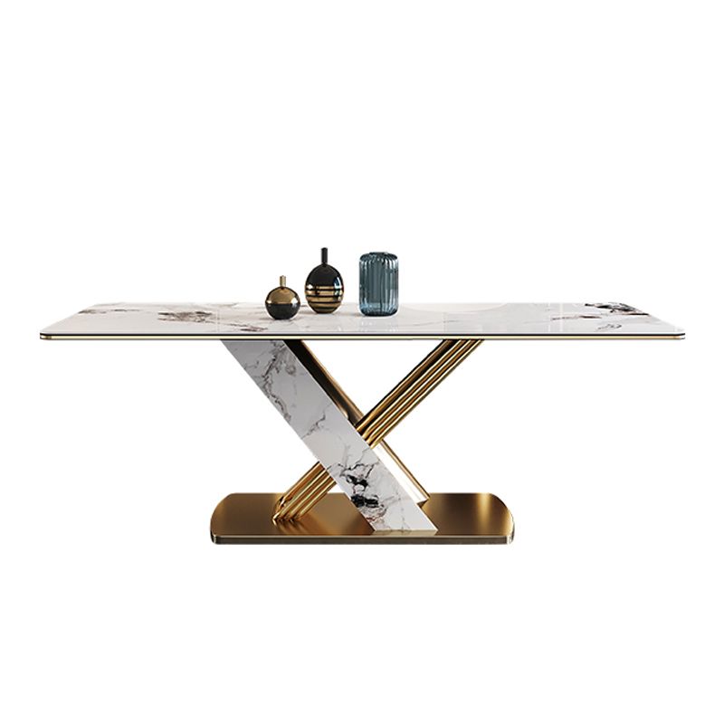 Traditional Luxury Dining Table Stainless Steel Dining Site Table for Indoor