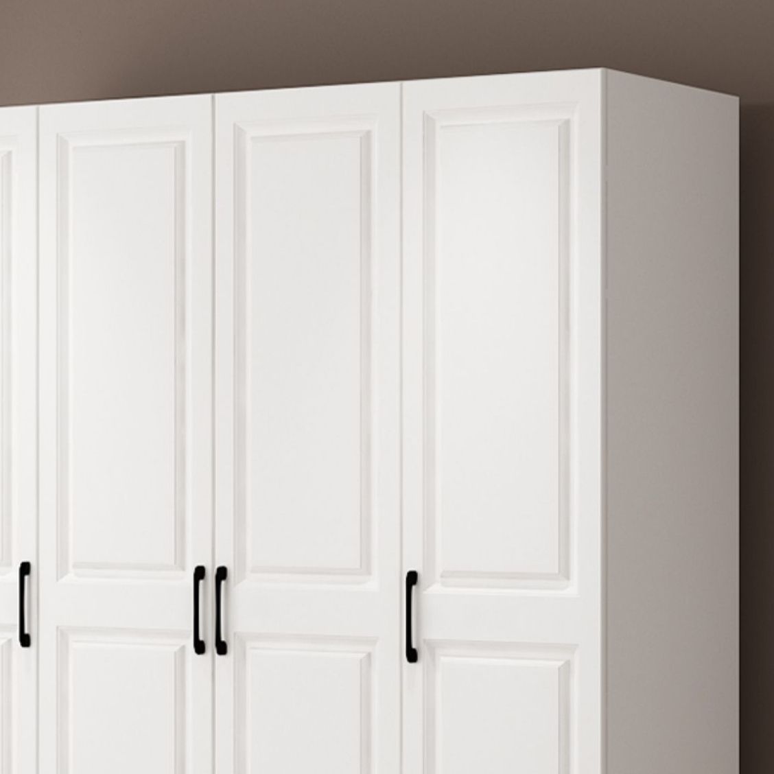 Hinged Wardrobe Cabinet White Wardrobe Armoire with Shelves for Home