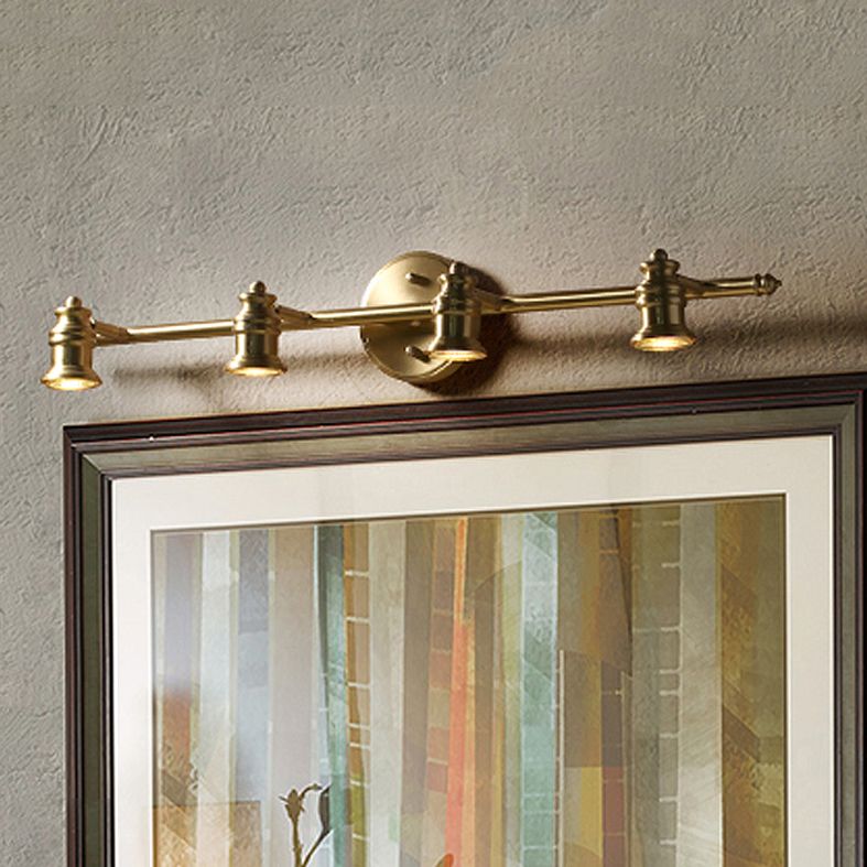 Minimalist Linear Wall Lighting Fixture Metal Bathroom Sconce Light Fixture in Coppery