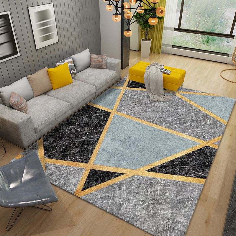 Nordic Area Carpet Contemporary Rug Washable Stain Resistant Polyester Rug for Home Decor