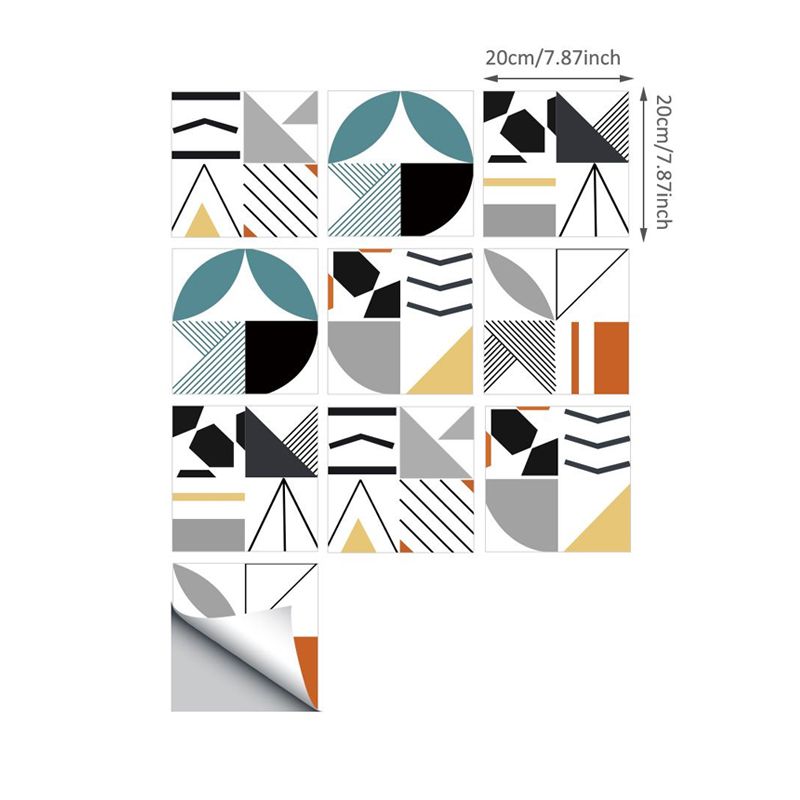 Geometric Shapes Wallpaper Panels Grey Modern Wall Covering for Living Room, Easy Peel off