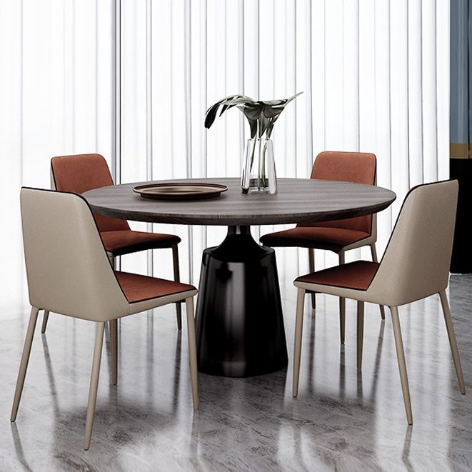 Sillas sin brazos con respaldo sólido contemporáneo, sillas de comedor de cuero para cocina