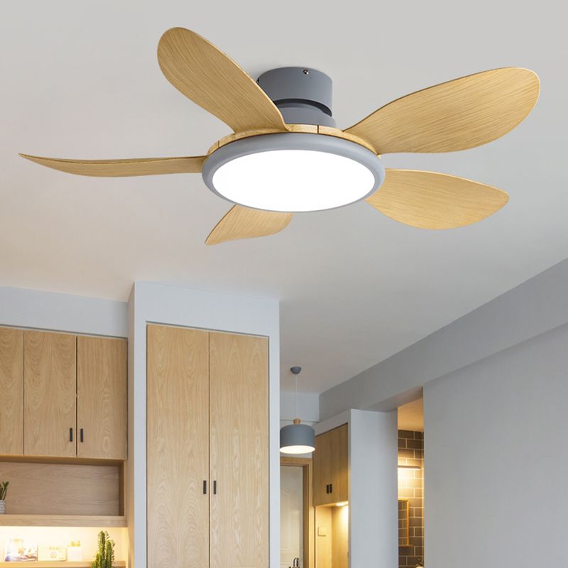 Contemporary LED Ceiling Fan Lamp 5-Blade Fan Lighting for Living Room