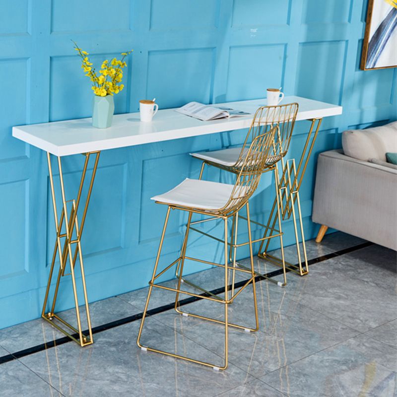 Traditional Luxury Solid Wood Table Gold and Metal Base Bar Table