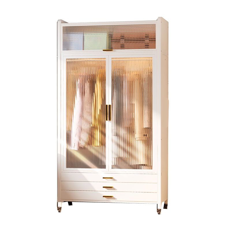 Glass Wardrobe Cabinet Modern Style Combination Armoire for Home