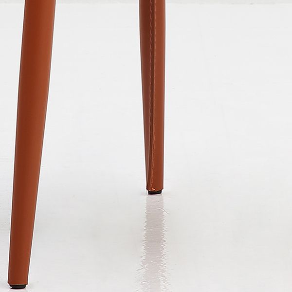 Leather Contemporary Style Chair Home Side Dining Room Chair with Metal Legs