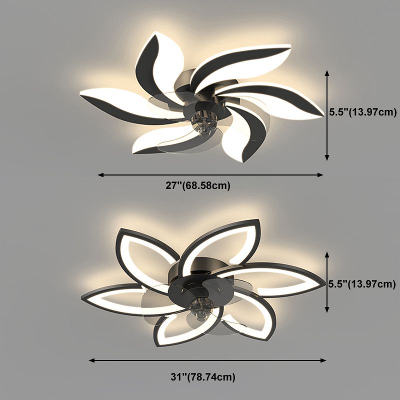 Modern Style Ceiling Fan Light LED Ceiling Mount Lamp with Acrylic Shade for Living Room