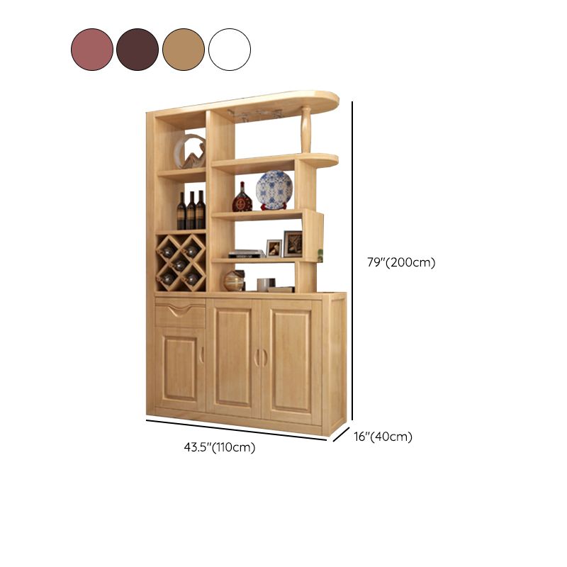 Contemporary 78.74" H Cabinet Solid Wood Accent Cabinet with Door
