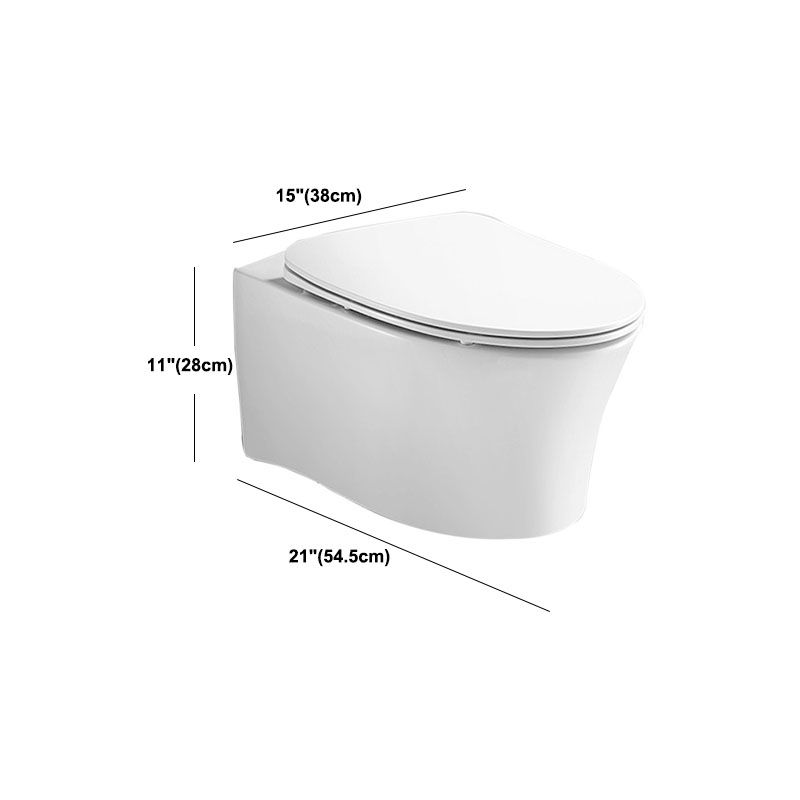 Modern White Siphon Jet Toilet Bowl Wall Mount Flush Toilet With Seat for Bathroom