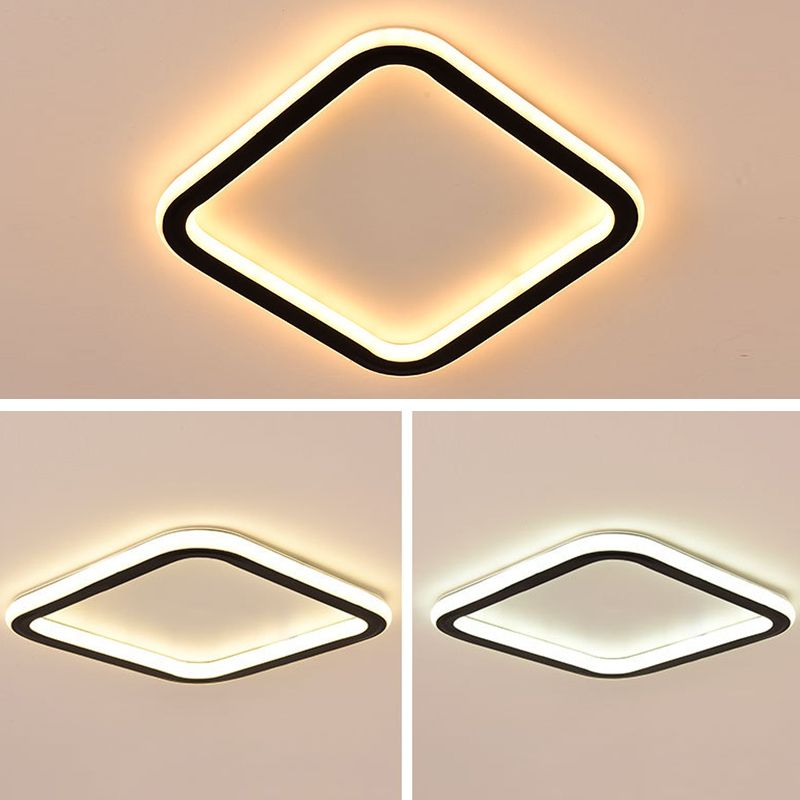 Modern Flush Light Black Metal e Acrylic Led Surface Mount Massimale Luci per Living Room
