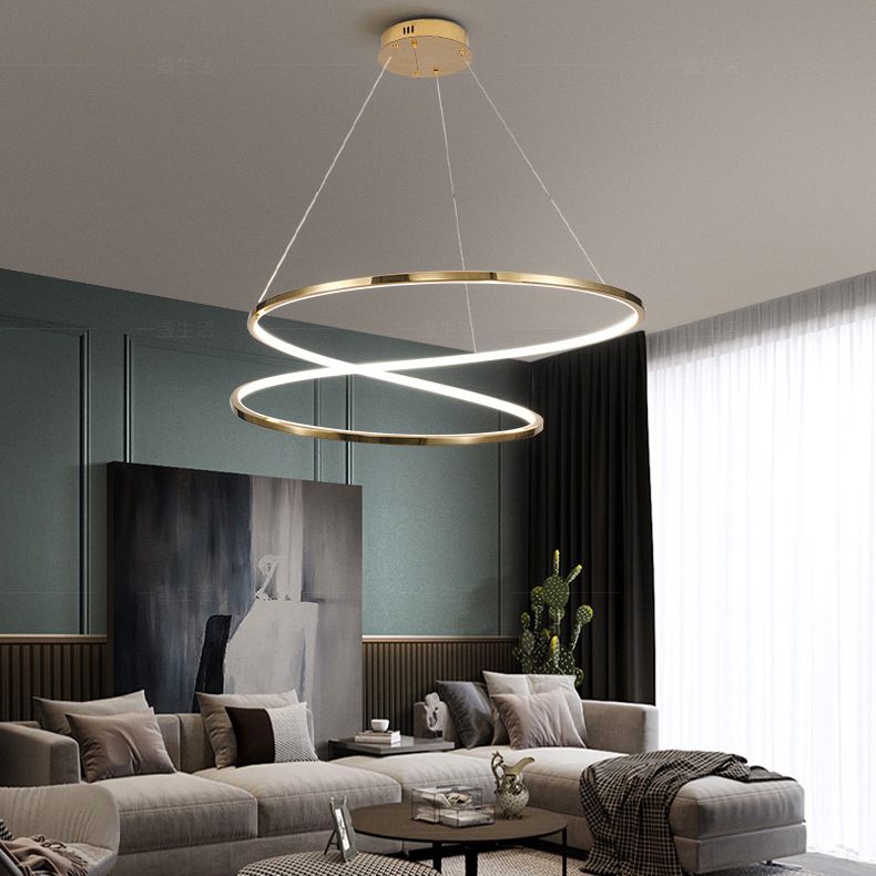 Twist Pendant Light Fixture Minimalist Stainless Steel LED Suspension Light