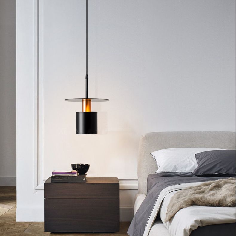 Lampe suspendue à la teinte en métal simple luminaire pendentif pour salle à manger du salon