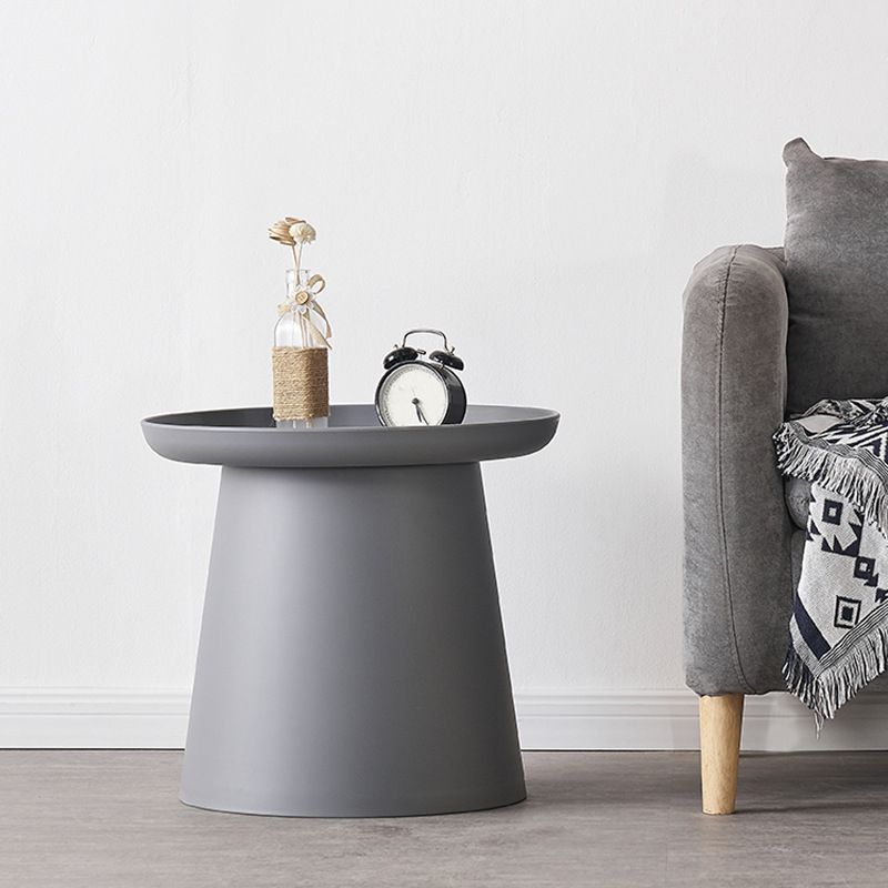 Round Pedestal 1 Coffee Table in Macaroon,  Modern Plastic Table