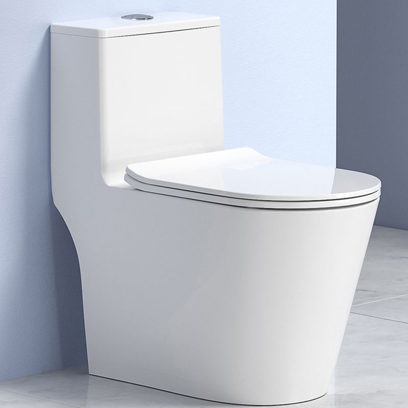 Traditional Floor Mount White Toilet Slow Close Seat Included Toilet Bowl for Bathroom