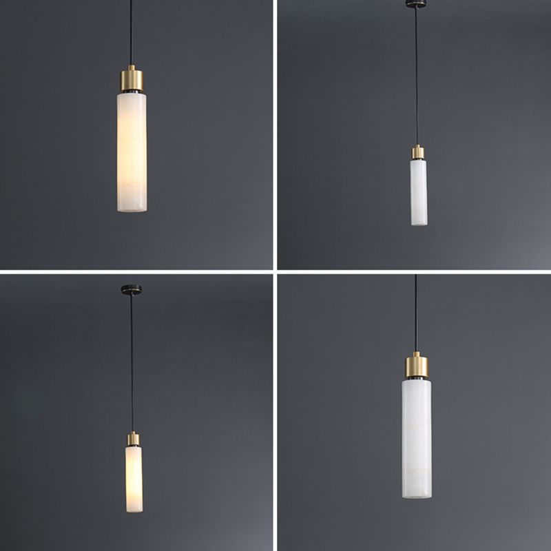 Éclairage de pendentif simple en marbre contemporain pour salle à manger cafée