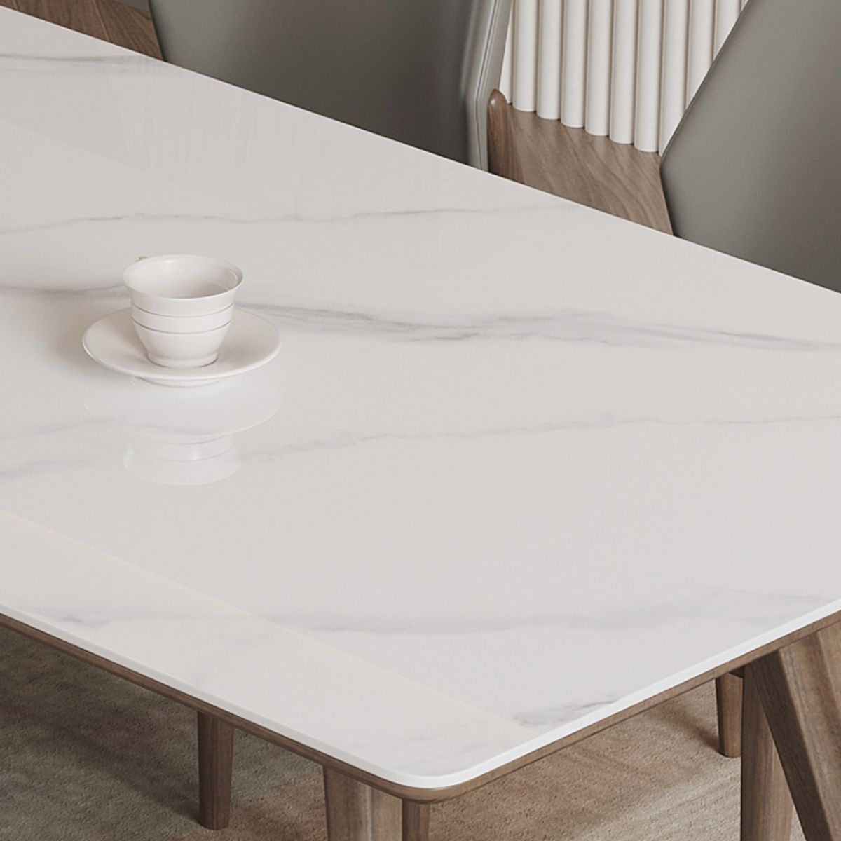 1/5/7 Pcs Modern Style Rectangle Stone Standard Height Dining Table Furniture