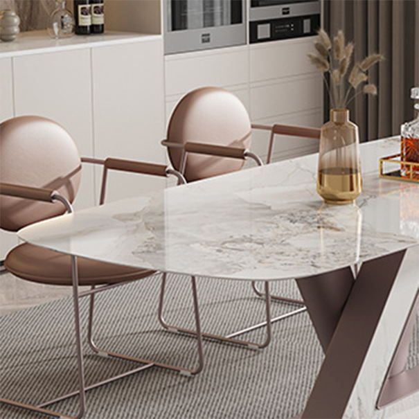 Luxury Sintered Stone Top Dining Set Rectangle 1/4/5/7 Pieces Dining Room Table Set
