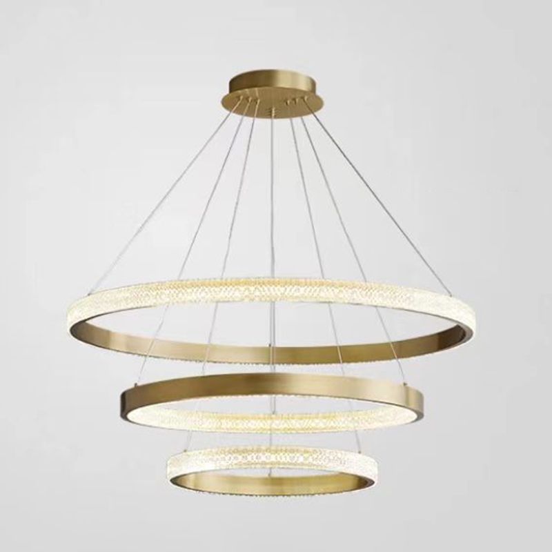 Multi Lights Circle Pendant Chandelier Modern Style Metal Hanging Lamps