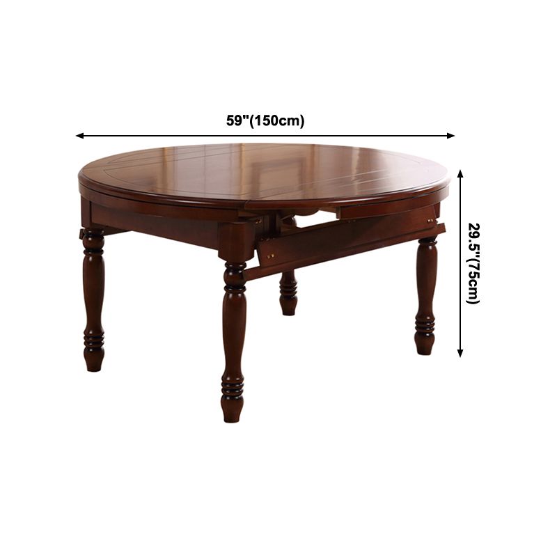 Modern Solid Wood Extendable Table Standard Brown Dining Table for Kitchen