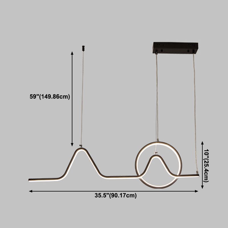 Lámparas de lámparas de geometría de geometría moderna Lámparas colgantes de 2 cabezas con sombra acrílica
