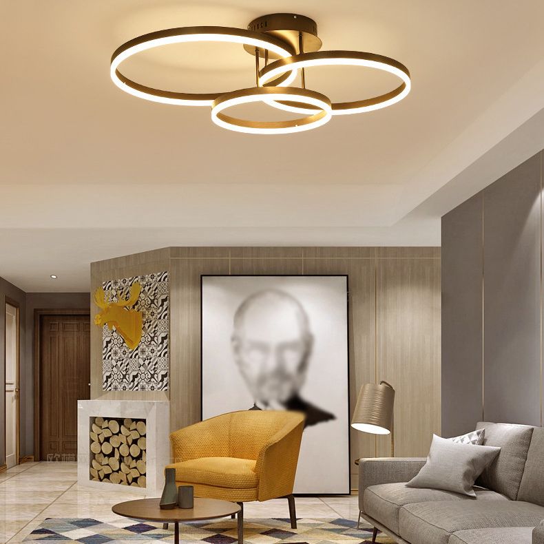 Nordic Slender Circle Flush Mount Ceiling Light Fixtures for Living Room Bedroom