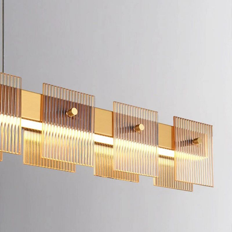Glass Island Pendant Modern Style Island Light Fixtures for Dining Room
