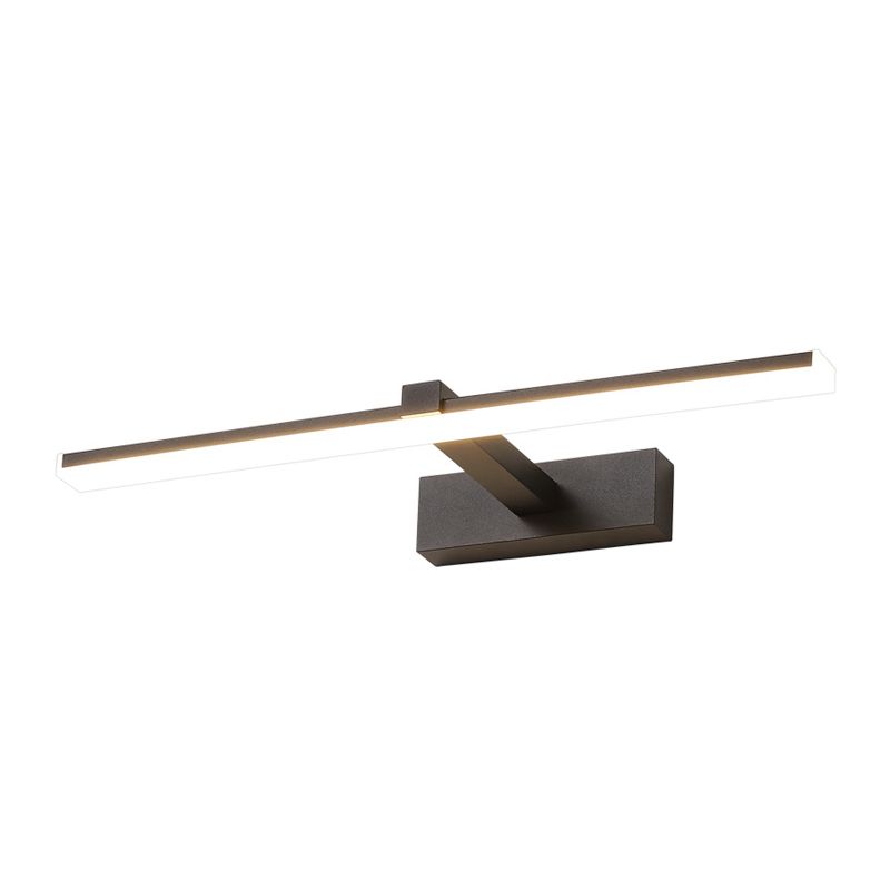 Iluminación de pared de sombra lineal de metal estilo moderno de 1 luces de montura de pared de espejo de 1 luces