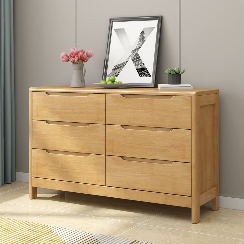 16" W Storage Chest Rubber Wood Storage Chest Dresser with Drawers