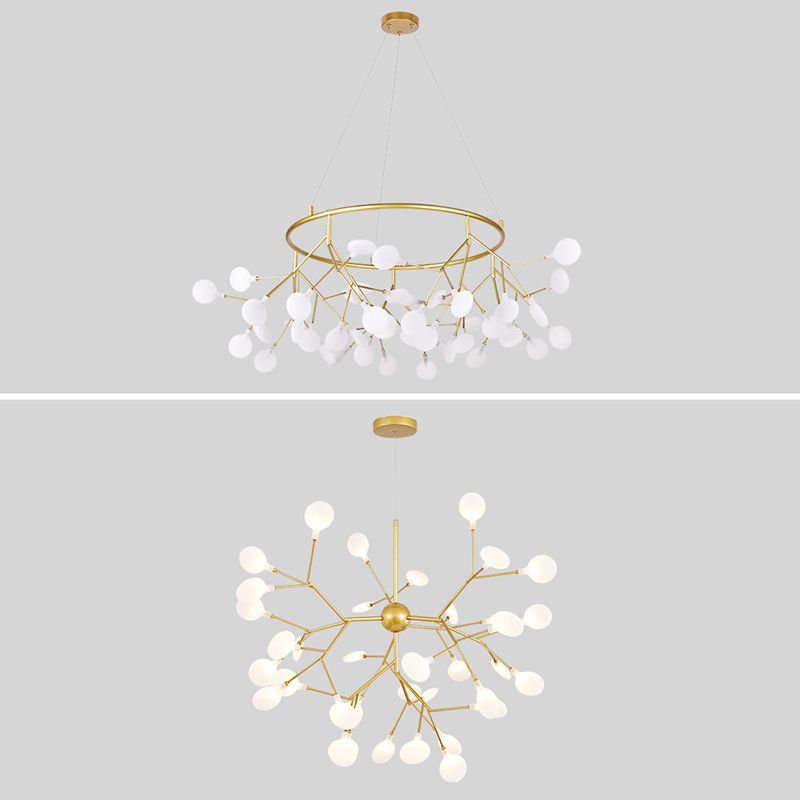 Contemporary Gold Hanging Chandelier Circle Ceiling Hanging Light Fixture