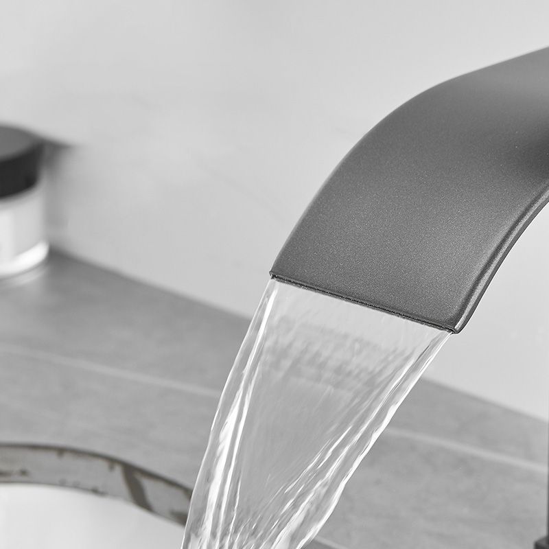 Modern Bathroom Sink Faucet Waterfall Spout Lever Handle Brass Sink Faucet