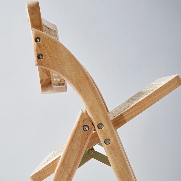 Silla de estilo contemporáneo de madera de caucho con respaldo abierto, silla individual para comedor y cocina