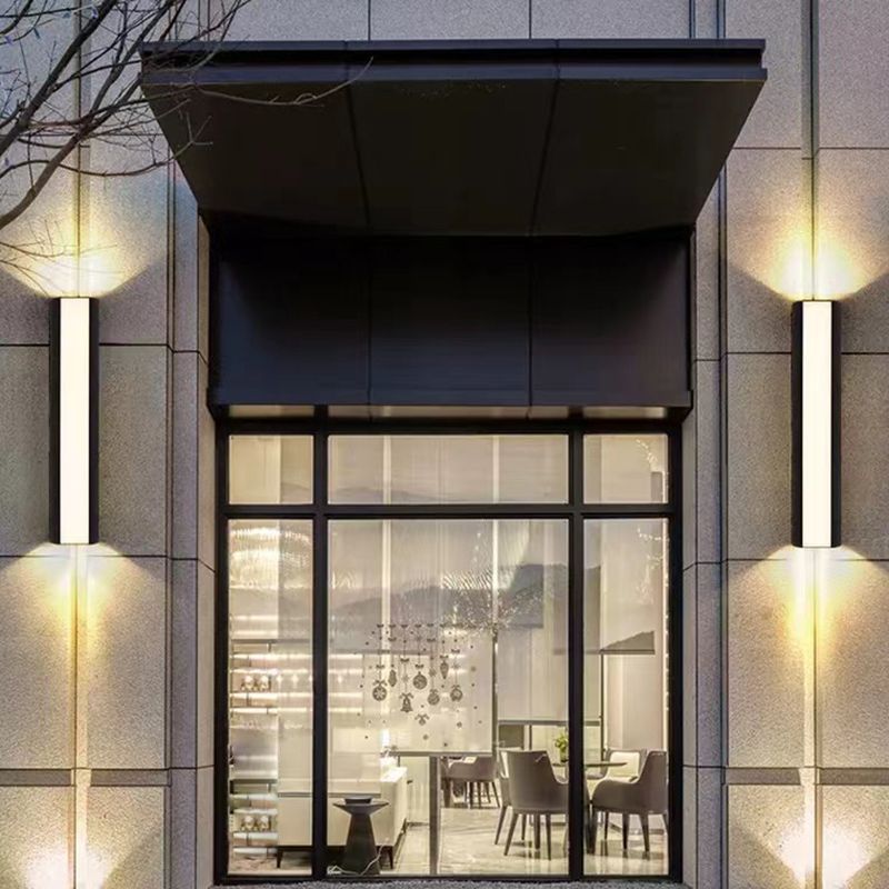 Single Contemporary Black Wall Mounted Sconce Rectangle LED Wall Light