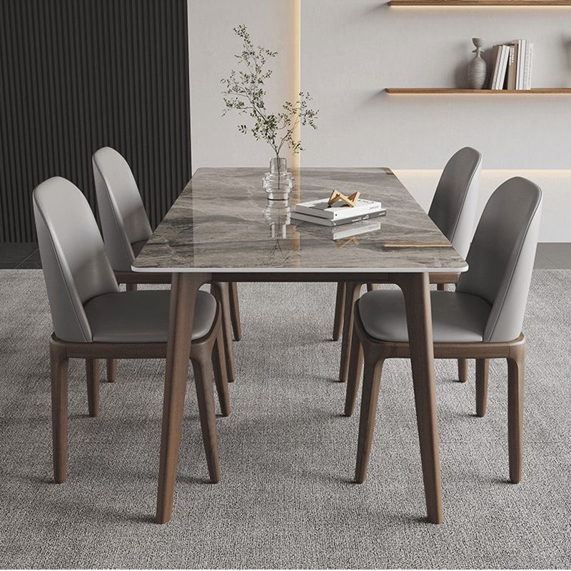 4 Brown Finnish Legs Dinner Table Mid-Century Modern Rectangle Dining Table