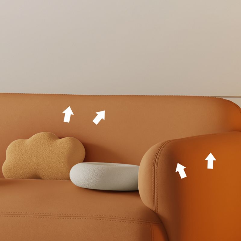 27.5" H Contemporary Faux Leather Recessed Arm Sofa for Living Room