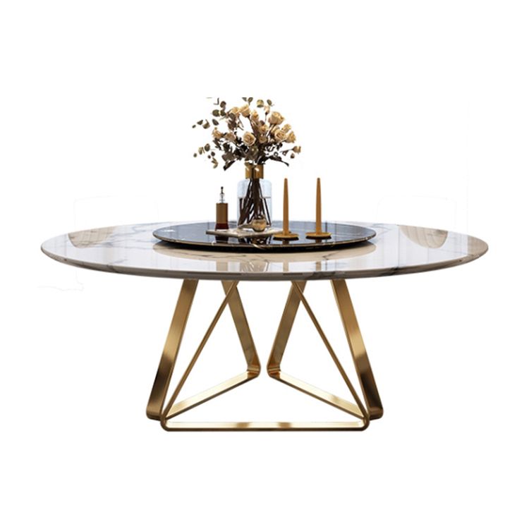 Marble Dining Table Traditional Luxury Round Dining Site Table with Turntable