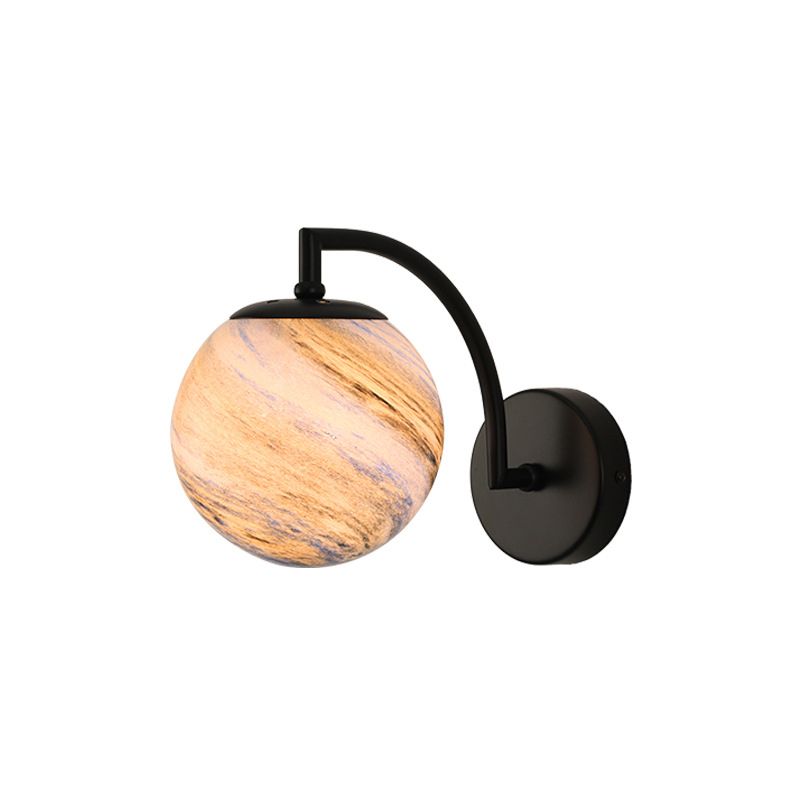 Contemporary Wall Sconce Globe Glass Wall Light Fixture for Bedroom