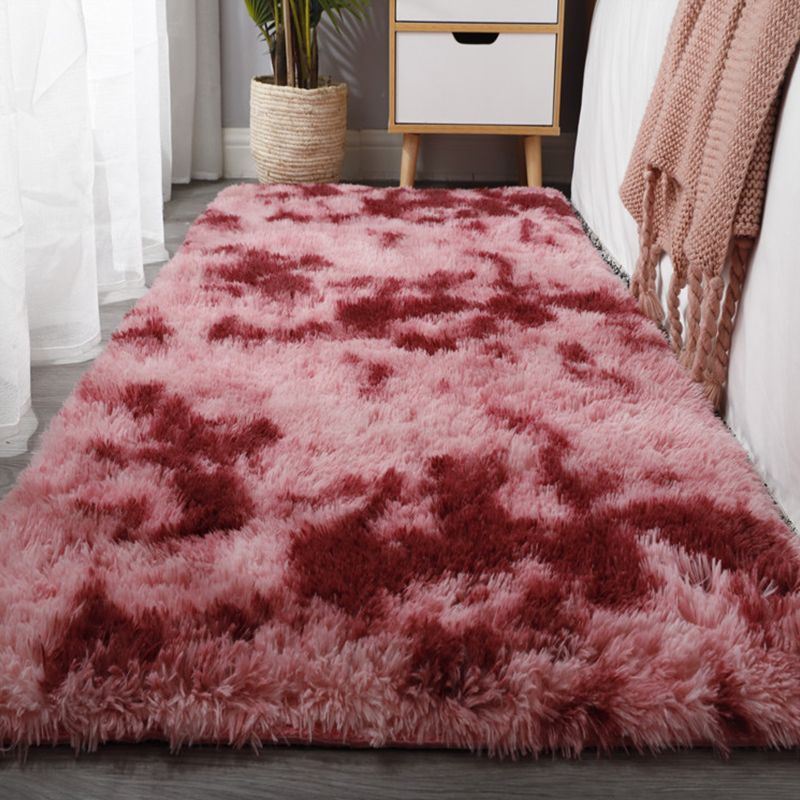 Casual Bedroom Rug Multicolored Solid Color Indoor Rug Synthetics Anti-Slip Backing Stain-Resistant Area Carpet