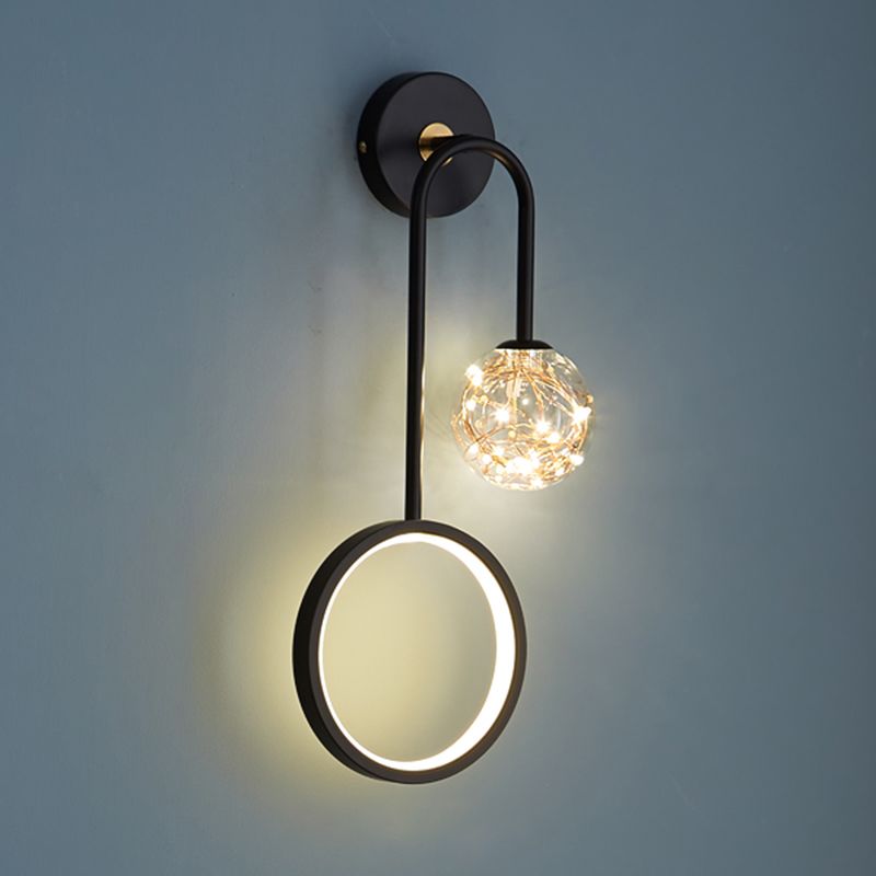 Metallo lampada appesa a parete in vetro a parete a parete in metallo a parete a parete con piastra backplate metallica