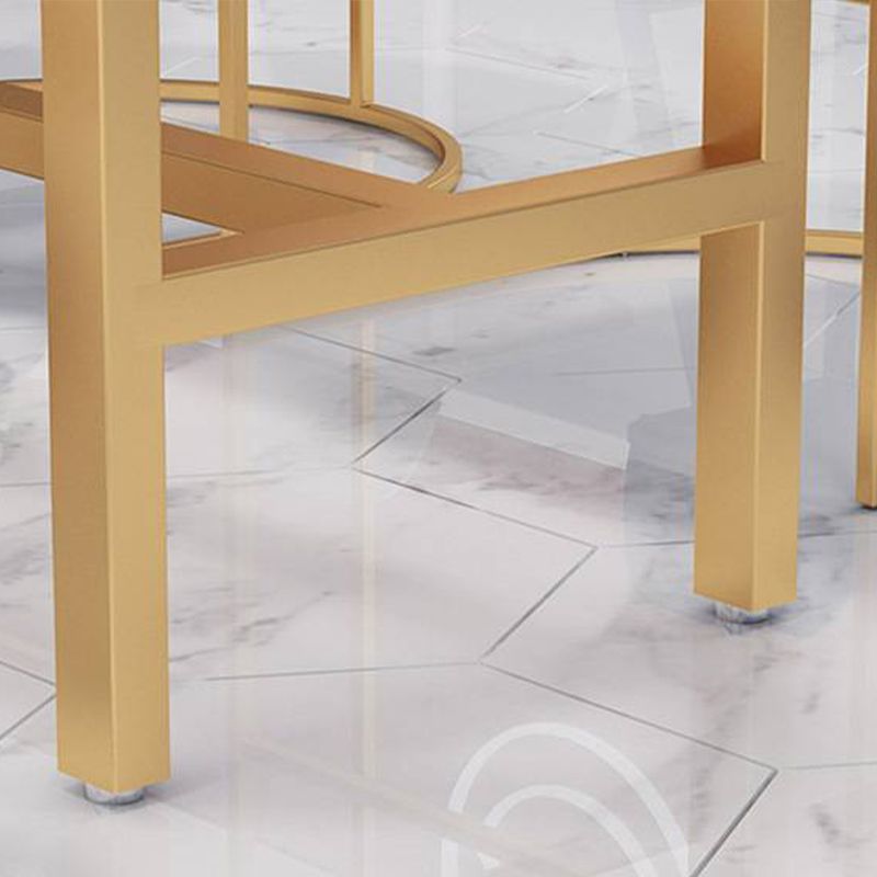Scandinavian Bar and Counter Stool Low Back Stool with Pedestal Base in Gold