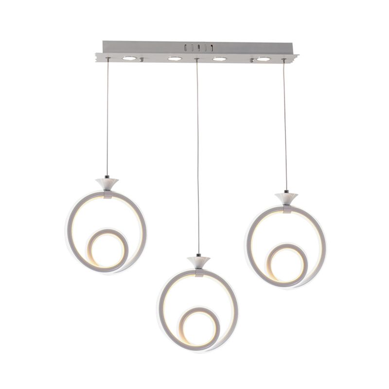 Prôlement à anneau torsadé acrylique Pendant Light Contemporain 3 LIXS PLAFIER BLANC PROCHEMENT ANSTAURE EN BLANC / CHAUD / NATUREL