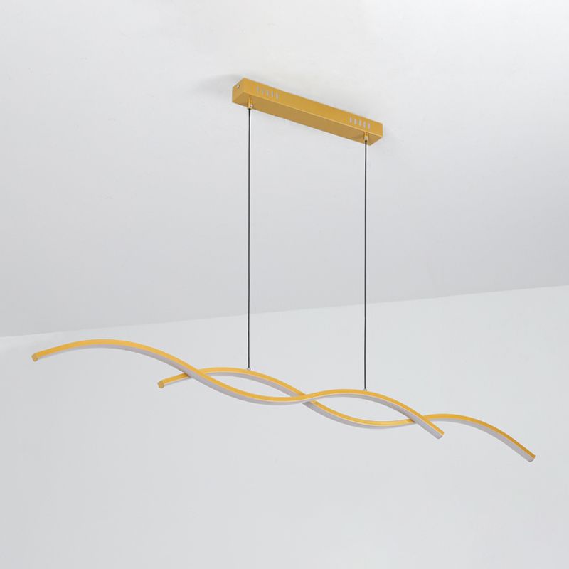 Dining Room LED Island Light Modern Style Kitchen Bar LED Wavy Dining Pendant Lamp