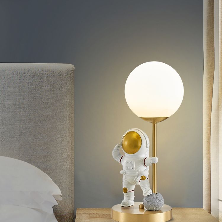 Astronaut Kids Bedroom Table Light Glass 1 Bulb Nordic Nightstand Light